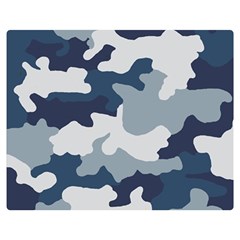 Camo Blue Double Sided Flano Blanket (medium)  by MooMoosMumma