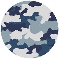 Camo Blue Wooden Puzzle Round by MooMoosMumma