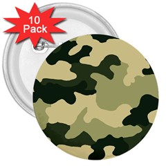 Camo Green 3  Buttons (10 Pack)  by MooMoosMumma