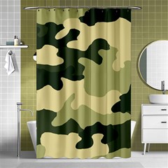 Camo Green Shower Curtain 48  X 72  (small)  by MooMoosMumma