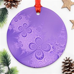 Purple Intricate Swirls Pattern Ornament (round) by SpinnyChairDesigns