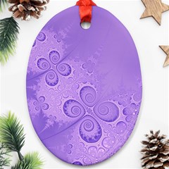 Purple Intricate Swirls Pattern Ornament (oval) by SpinnyChairDesigns