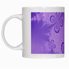 Purple Intricate Swirls Pattern White Mugs by SpinnyChairDesigns