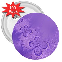 Purple Intricate Swirls Pattern 3  Buttons (100 Pack)  by SpinnyChairDesigns