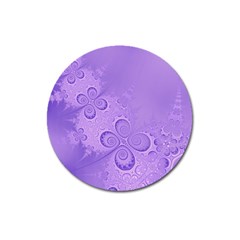 Purple Intricate Swirls Pattern Magnet 3  (round) by SpinnyChairDesigns