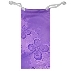 Purple Intricate Swirls Pattern Jewelry Bag by SpinnyChairDesigns