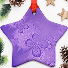 Purple Intricate Swirls Pattern Star Ornament (two Sides) by SpinnyChairDesigns