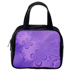 Purple Intricate Swirls Pattern Classic Handbag (one Side) by SpinnyChairDesigns