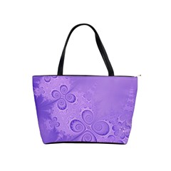 Purple Intricate Swirls Pattern Classic Shoulder Handbag by SpinnyChairDesigns