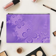 Purple Intricate Swirls Pattern Cosmetic Bag (large) by SpinnyChairDesigns