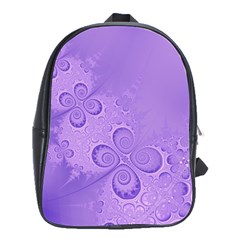 Purple Intricate Swirls Pattern School Bag (large) by SpinnyChairDesigns