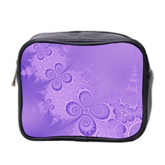 Purple Intricate Swirls Pattern Mini Toiletries Bag (two Sides) by SpinnyChairDesigns