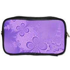 Purple Intricate Swirls Pattern Toiletries Bag (two Sides) by SpinnyChairDesigns