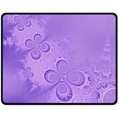 Purple Intricate Swirls Pattern Fleece Blanket (medium)  by SpinnyChairDesigns