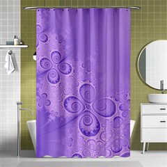 Purple Intricate Swirls Pattern Shower Curtain 48  X 72  (small)  by SpinnyChairDesigns