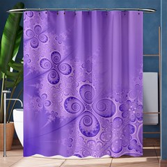 Purple Intricate Swirls Pattern Shower Curtain 60  X 72  (medium)  by SpinnyChairDesigns