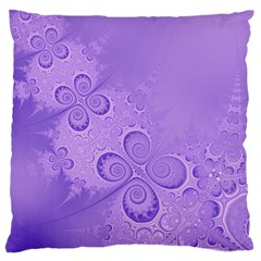 Purple Intricate Swirls Pattern Large Cushion Case (one Side) by SpinnyChairDesigns