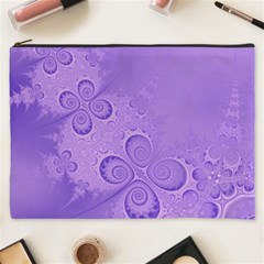 Purple Intricate Swirls Pattern Cosmetic Bag (xxxl) by SpinnyChairDesigns