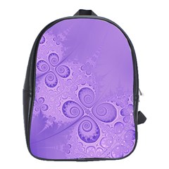 Purple Intricate Swirls Pattern School Bag (xl) by SpinnyChairDesigns