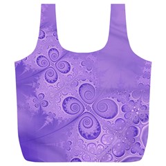 Purple Intricate Swirls Pattern Full Print Recycle Bag (xl) by SpinnyChairDesigns