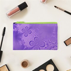 Purple Intricate Swirls Pattern Cosmetic Bag (xs) by SpinnyChairDesigns