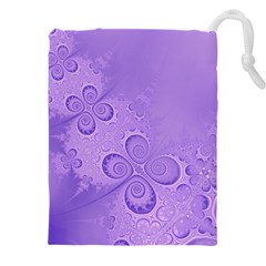 Purple Intricate Swirls Pattern Drawstring Pouch (4xl) by SpinnyChairDesigns