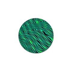 Black And Green Abstract Stripes Pattern Golf Ball Marker by SpinnyChairDesigns