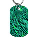 Black and Green Abstract Stripes Pattern Dog Tag (Two Sides) Front