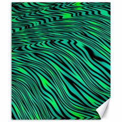 Black And Green Abstract Stripes Pattern Canvas 8  X 10  by SpinnyChairDesigns