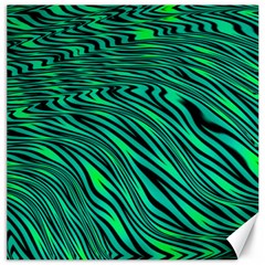 Black And Green Abstract Stripes Pattern Canvas 20  X 20  by SpinnyChairDesigns