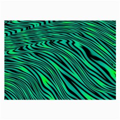 Black And Green Abstract Stripes Pattern Large Glasses Cloth