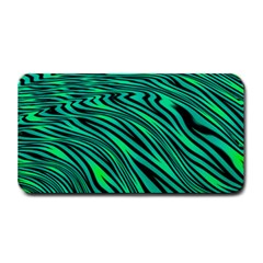 Black And Green Abstract Stripes Pattern Medium Bar Mats by SpinnyChairDesigns