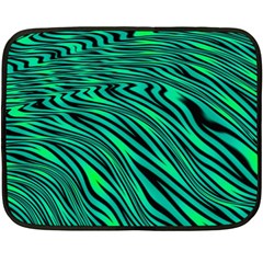 Black And Green Abstract Stripes Pattern Fleece Blanket (mini) by SpinnyChairDesigns