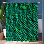 Black and Green Abstract Stripes Pattern Shower Curtain 60  x 72  (Medium)  60 x72  Curtain