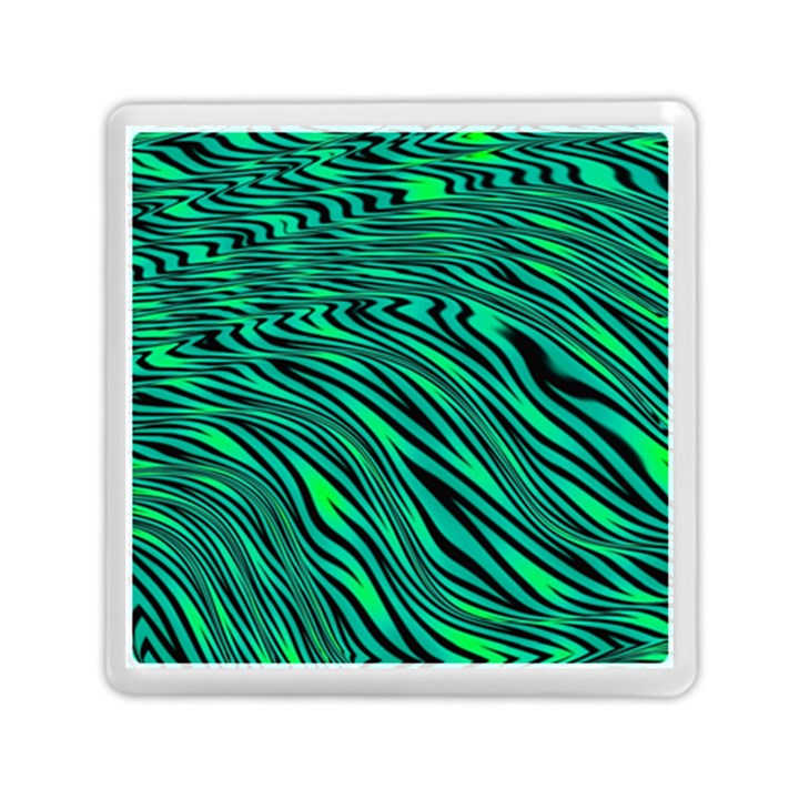 Black and Green Abstract Stripes Pattern Memory Card Reader (Square)