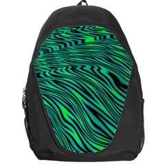 Black And Green Abstract Stripes Pattern Backpack Bag