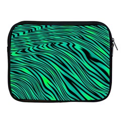 Black And Green Abstract Stripes Pattern Apple Ipad 2/3/4 Zipper Cases by SpinnyChairDesigns