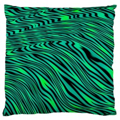 Black And Green Abstract Stripes Pattern Standard Flano Cushion Case (one Side) by SpinnyChairDesigns