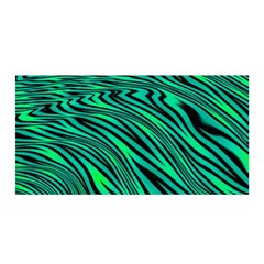 Black And Green Abstract Stripes Pattern Satin Wrap by SpinnyChairDesigns