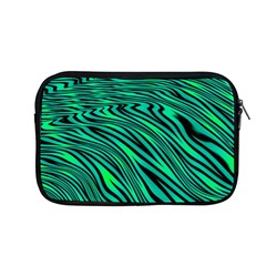 Black And Green Abstract Stripes Pattern Apple Macbook Pro 13  Zipper Case by SpinnyChairDesigns