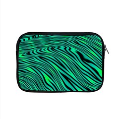 Black And Green Abstract Stripes Pattern Apple Macbook Pro 15  Zipper Case by SpinnyChairDesigns