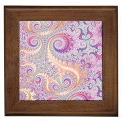 Pastel Pink Intricate Swirls Spirals  Framed Tile by SpinnyChairDesigns