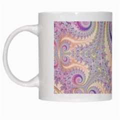 Pastel Pink Intricate Swirls Spirals  White Mugs by SpinnyChairDesigns