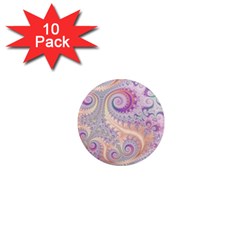 Pastel Pink Intricate Swirls Spirals  1  Mini Magnet (10 Pack)  by SpinnyChairDesigns