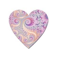 Pastel Pink Intricate Swirls Spirals  Heart Magnet by SpinnyChairDesigns