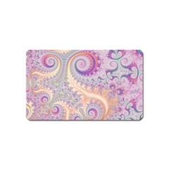 Pastel Pink Intricate Swirls Spirals  Magnet (name Card) by SpinnyChairDesigns