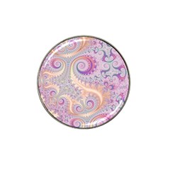 Pastel Pink Intricate Swirls Spirals  Hat Clip Ball Marker by SpinnyChairDesigns