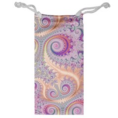 Pastel Pink Intricate Swirls Spirals  Jewelry Bag by SpinnyChairDesigns