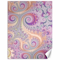 Pastel Pink Intricate Swirls Spirals  Canvas 12  X 16  by SpinnyChairDesigns