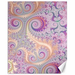 Pastel Pink Intricate Swirls Spirals  Canvas 16  X 20  by SpinnyChairDesigns